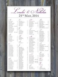 Printable Wedding Seating Chart Purple Plum Eggplant