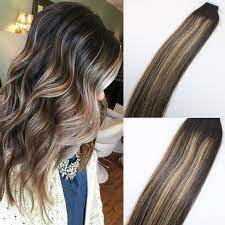 Seamless Ombre Highlight Brown Blonde 27 Tape In Human Hair Extensions Balayage Evermagic Tape In Hair Extensions Human Hair Extensions Red Hair Extensions