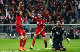Lewandowski Scores Five Goals In 10 Minutes Against Wolfsburg Wolfsburg Bayern Munich Lewandowski