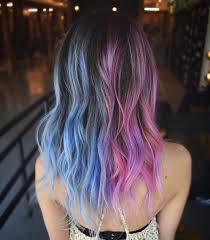 Split Hair Color Two Tone Hair Hair Color Pastel Two Color Hair Split Dyed Hair