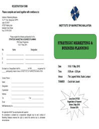 Institute of marketing malaysia available course 2020. Fillable Online Imm Org Strategic Marketing Amp Name Designation Business Planning Bimmb Imm Org Fax Email Print Pdffiller