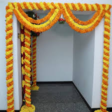 Marigold Decoration Housewarming Decorations Diy Diwali Decorations Ganpati Decoration Design