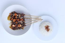 Here we serve seasoned marinated steak with a spicy peanut sauce for dipping. Sate Kambing Is Lamb Satay And Traditional Food From Indonesia Stock Photo Image Of Beef Food 156331762