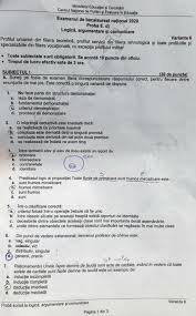 Scrieţi, pe foaia de examen, litera corespunzătoare răspunsului corect. Bacalaureat 2020 Subiectele La Geografie Anatomie Biologie Logica Mobile