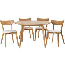 Different finishes and styles to achieve the look you want for your dining room! Estudio Furniture 4 Seater Round Fjord Dining Table Chair Set Reviews Temple Webster