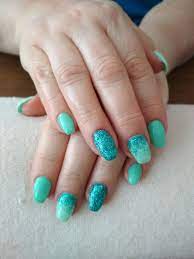 Maybe you would like to learn more about one of these? Green Gel And Glitter Nails Glitter Gel