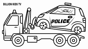 Police Car Coloring Page Luxury Broken Small Police Car Carrier Truck Coloring For Kids Video Truck Coloring Pages Cars Coloring Pages Police Truck