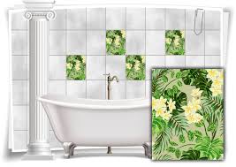 Auch für deine wellnessoase haben wir passende fliesensticker und fliesenfolie! Fliesen Aufkleber Fliesen Bild Kachel Blumen Blatter Gelb Grun Bad Wc Deko Kuche Ebay