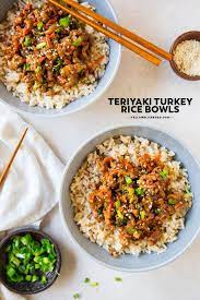 Easy Ground Turkey Recipes Healthy Teriyaki Turkey Rice Bowl Recipe Ground Turkey Recipes Healthy Healthy Turkey Recipes Leftover Turkey Recipes