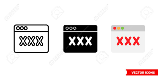 Porn Icon Of 3 Types Color, Black And White, Outline. Isolated Vector Sign  Symbol. Royalty Free SVG, Cliparts, Vectors, and Stock Illustration. Image  153344801.
