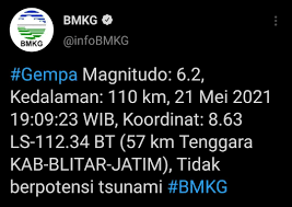 Gempa hari ini « gempa bumi « gempa terkini. Gempa Dengan Mag 6 2 Titik Tenggara Kabupaten Blitar Tidak Berpotensi Tsunami Kaki Kaki Rakyat