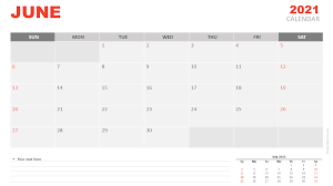 Free blank july 2021 printable calendar template in pdf. June 2021 Calendar For Powerpoint And Google Slides