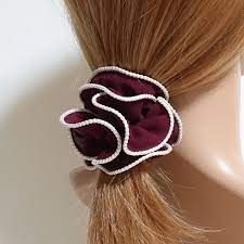 Chiffon Scrunchie Thread Trim Hair Scrunchy Women Hair Tie Etsy In 2020 Hair Tie Accessories Hair Accessories Pearl Handmade Hair Accessories