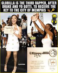 Congrats to Glorilla on receiving the key to the city of Memphis  🔥👏🏽🍾🔑 (Follow @djkeycrank for more daily content!)