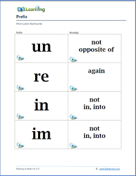 How to create flashcards on word. Prefixes And Suffixes Flashcards K5 Learning