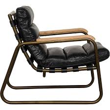 This Cool Chair Boasts A Slouchy Black Leather Seat A Stylish Touch That Beckons Guests To Si Leather Armchair Leather Occasional Chair Black Leather Armchair