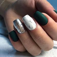 Mint green stiletto nails spring/summer nail art. Dark Green Nail Design Ideas Trendy Nail Art Designs Dark Green Nails Green Nails