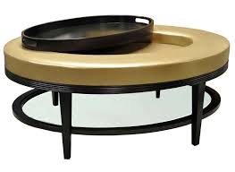 Furniture Round Black Wooden Frame Ottoman Coffee Table With Gold Leather F Leather Ottoman Coffee Table Leather Coffee Table Upholstered Ottoman Coffee Table