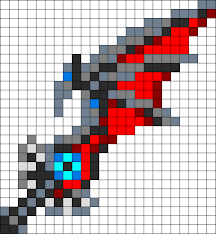 Riku Keyblade Soul Eater Kandi Pattern Perler Bead Art Minecraft Beads Perler Bead Patterns