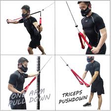 Working out the triceps with triceps rope pull downs. Diy Pulley Cable Machine System With Multifunctional Handle Tricep Pulldown Attachment Fitness Equipment For Home Gym Workout Accessories Aliexpress