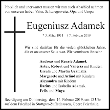 Add the gen word to the youtube video link, i.e. Traueranzeigen Von Eugeniusz Adamek Stuttgart Gedenkt De