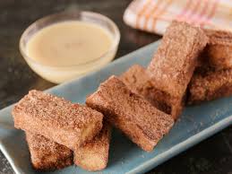 Churros French Toast With White Chocolate Orange Ganache Recipe Food Network Recipes Food Churro French Toast