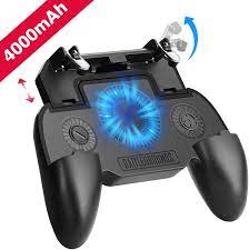 Buy Mobile Game Controller With 4000mah Power Bank And Cooling Fan Pubg Mobile Controller Gamepad L1 R1 Aim And Shoot Trigger Joystick Remote Grip For 4 7 6 5 Iphone Android Ios Phone Accessories Online
