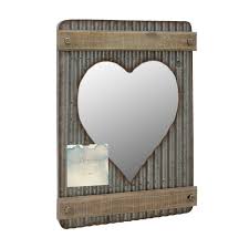 Bring home a favorite farmhouse style with this wall decor. Stonebriar Corrugated Metal Wood Heart Shaped Mirror With Attached Wall Hanger And Clip Industrial Wall Decor Distressed Finish Buy Online In Aruba At Aruba Desertcart Com Productid 62104580