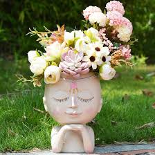 Blessing Princess Head Planter Pot Girl Face Planters Pots Cute Flower Pot,  Female Bust Vase for Indoor Plants, Resin Lady Statue Decor Gift, No  Succulents/Flowers (Pray for Health) : Amazon.sg: Garden