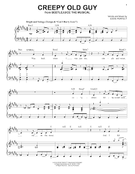 Beetlejuice was a broadway musical by eddie perfect, scott brown, and anthony king. Eddie Perfect Creepy Old Guy From Beetlejuice The Musical Sheet Music Notes Chords In 2021 Sheet Music Notes Sheet Music Music Notes