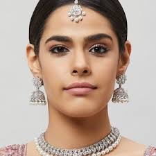 Gold Tikka, Earring, Necklace Set