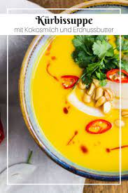 Cremige Butternut Kurbissuppe Mit Erdnussbutter In 15 Minuten Rezept Asiatische Rezepte Erdnussbutter Kurbissuppe