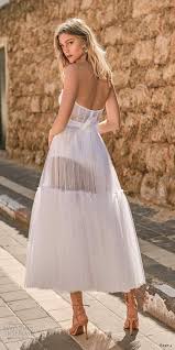 Abaowedding long sleeves lace short tea length wedding dress gown. Muse By Berta 2020 Wedding Dresses Tel Aviv Bridal Collection Wedding Inspirasi Short Wedding Dress Short Wedding Gowns Grey Wedding Dress