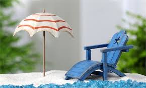 Mini World Garden Seaside Beach Chair Beach Umbrella Decor 2 Gc706100 16 00 Fairy Garden Chairs Beach Chair Umbrella Beach Chairs