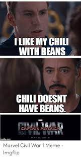 We did not find results for: Like My Chili With Beans Chili Doesnt Have Beans Mum Captain America 6 2016 May Imgflipcom Marvel Civil War 1 Meme Imgflip America Meme On Me Me