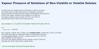 In elementary applications, raoult's law is generally valid when the liquid. Solved Vapour Pressure Of Solutions Of Non Volatile Or Vo Chegg Com