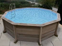 Naturalis Kit Piscine Beton Decagonale O4 95 X 1 30m Aspect Bois