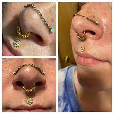 My Face Setup Changed Today I Have A Few Different Nostril End Pairs Septum Clickers Rings And Philt Earings Piercings Septum Piercing Jewelry Nose Jewelry