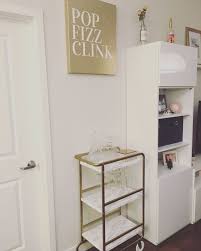 Gold Bar Cart Made From Ikea Sunnersta Bar Cart Decor Bar Furniture Decor