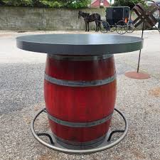 Wine Barrel Table Metal Top Barrel Table Wine Barrel Table Wine Barrel