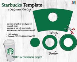 Measure and clean the starbucks cup. Full Wrap 16 Oz Starbucks Grande Hot Cup Template High Etsy