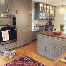 Browse photos of kitchen designs. Check Out My Kitchen On Ikea Share Space Bodbyn Grey Sektion Cabinets Domsjo Farmhouse Sink Wood Wood Countertops Kitchen Kitchen Redesign Wood Countertops