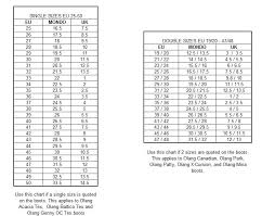 Olang Boots Size Charts