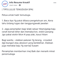Persediaan bagaimana untuk hadapi temuduga kerja kerajaan? Resume Kreatif Ar Twitter Saya Nak Share 22 Tips Lulus Temuduga Spa Wahh Bestnya Jom Share Dan Tag Rakan2 Anda Yg Dpt Iv Dri Spa