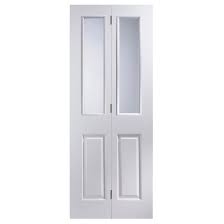 4 Panel 2 Lite Primed Woodgrain Effect Glazed Internal Bi Fold Door H 1950mm W 674mm Departments Tradepoint Bifold Doors Elegant Doors Best Door Designs