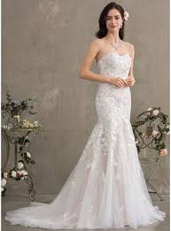 Jjshouse Trumpet Mermaid Sweetheart Court Train Tulle Lace Wedding Dress In 2020 Bridal Dresses 2nd Wedding Dresses Stunning Wedding Dresses