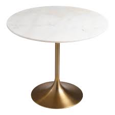 Marble oval granite dining table. Gold And Marble Leilani Tulip Dining Table World Market