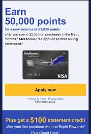 Despite the reasonable $69 annual fee, this card offers solid travel protections as well as an anniversary point bonus that could offset more than half of the annual fee. Targeted Chase Southwest Plus 50 000 Points 100 Statement Credit Doctor Of Credit