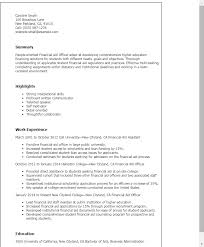 Professional Financial Aid Officer Templates To Showcase Your Talent Myperfectresume