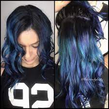 Blue Hair With Black Roots Bluehair Hairtrends Mermaidhair Hair Long Hair Styles Hair Styles